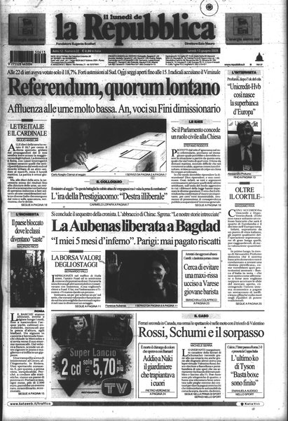 Il lunedì de La repubblica